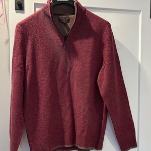 Black Brown 1826 Men's Maroon Zip-Up Sweater